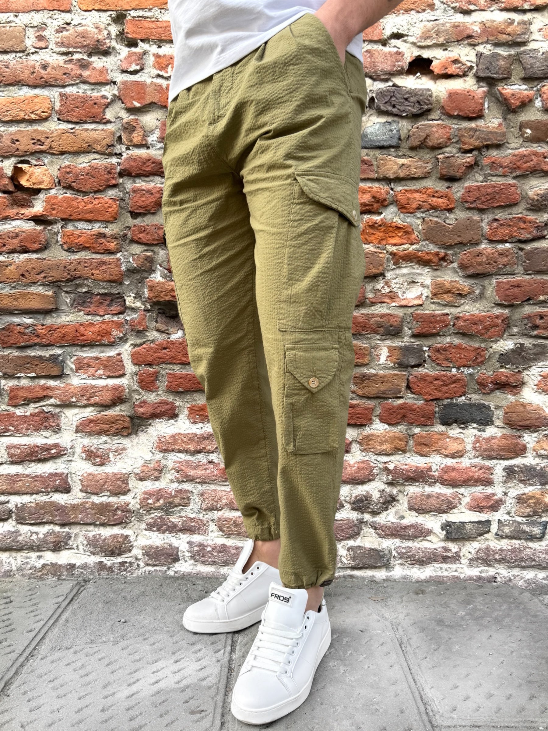 Pantalone Block Eleven Cargo Goffrato Militare (11863198728532)