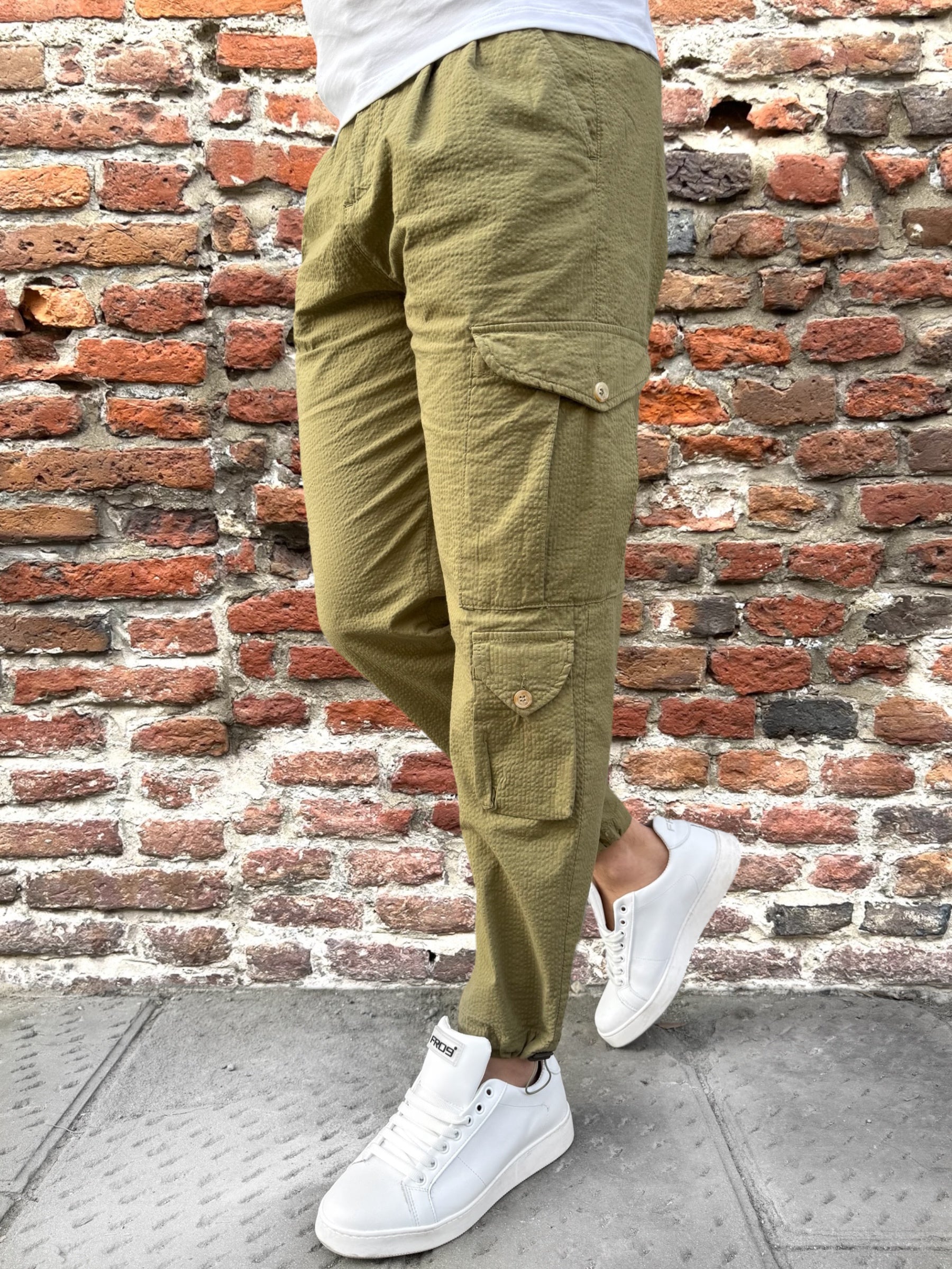 Pantalone Block Eleven Cargo Goffrato Militare (11863198728532)