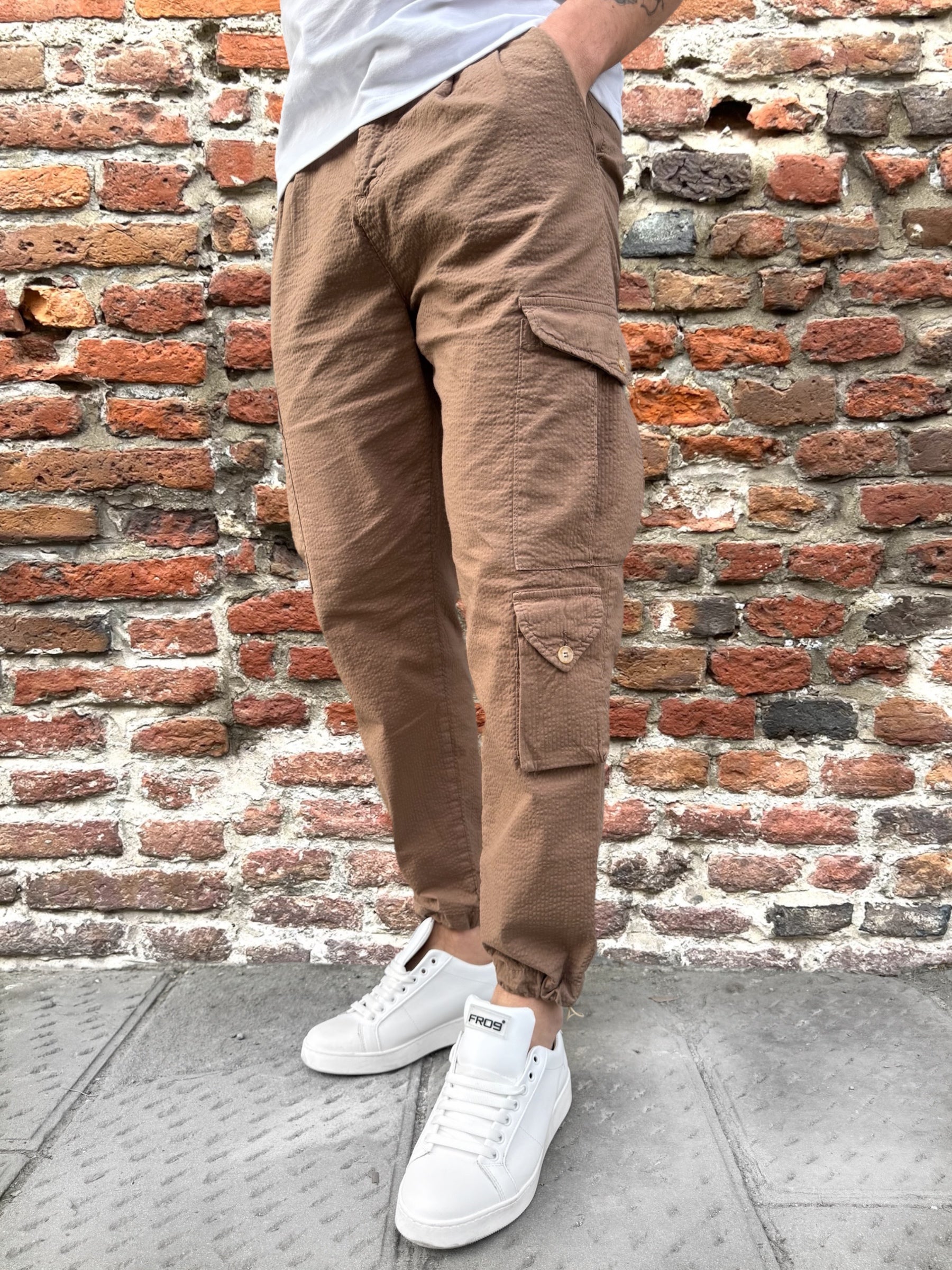 Pantalone Block Eleven Cargo Goffrato Militare (11863198728532) (11863198335316)