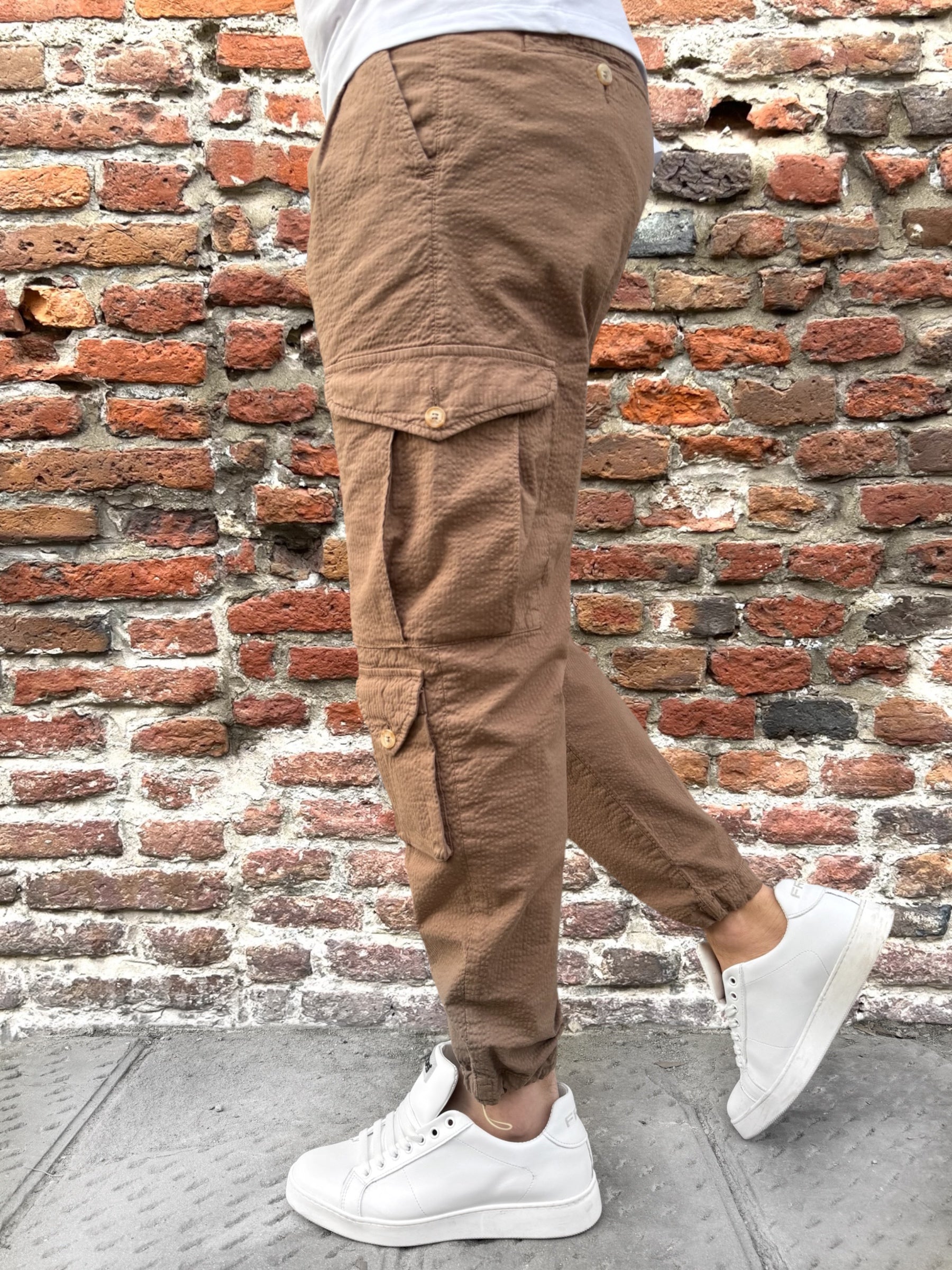 Pantalone Block Eleven Cargo Goffrato Militare (11863198728532) (11863198335316)